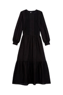 The Kooples - Vestido Largo Negro Bordado - Mujer