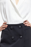 Robe Trompe-L’Œil - Blanc Et Noir - Femme
