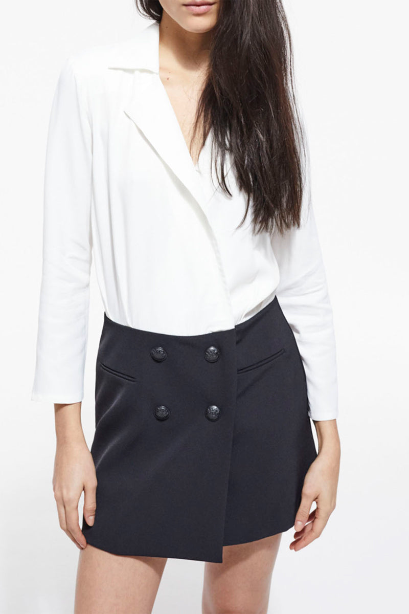 Robe Trompe-L’Œil - Blanc Et Noir - Femme