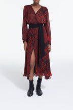 The Kooples - Red Printed Long Dress - Women