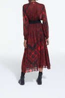 The Kooples - Vestido Largo Estampado Rojo - Mujer