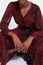 The Kooples - Red Printed Long Dress - Women