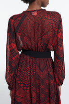 The Kooples - Red Printed Long Dress - Women