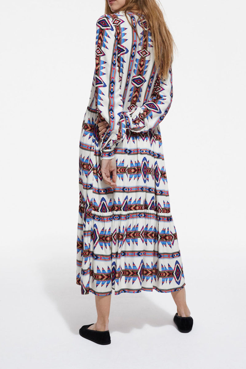 Long Printed Dress - Women