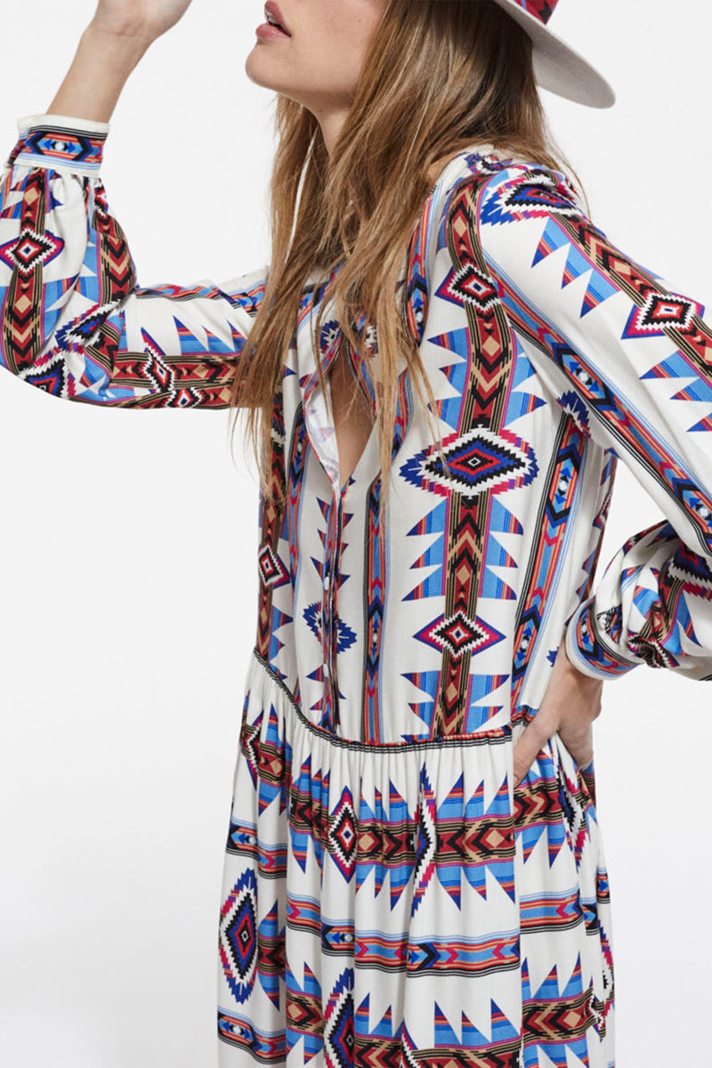 Long Printed Dress - Women