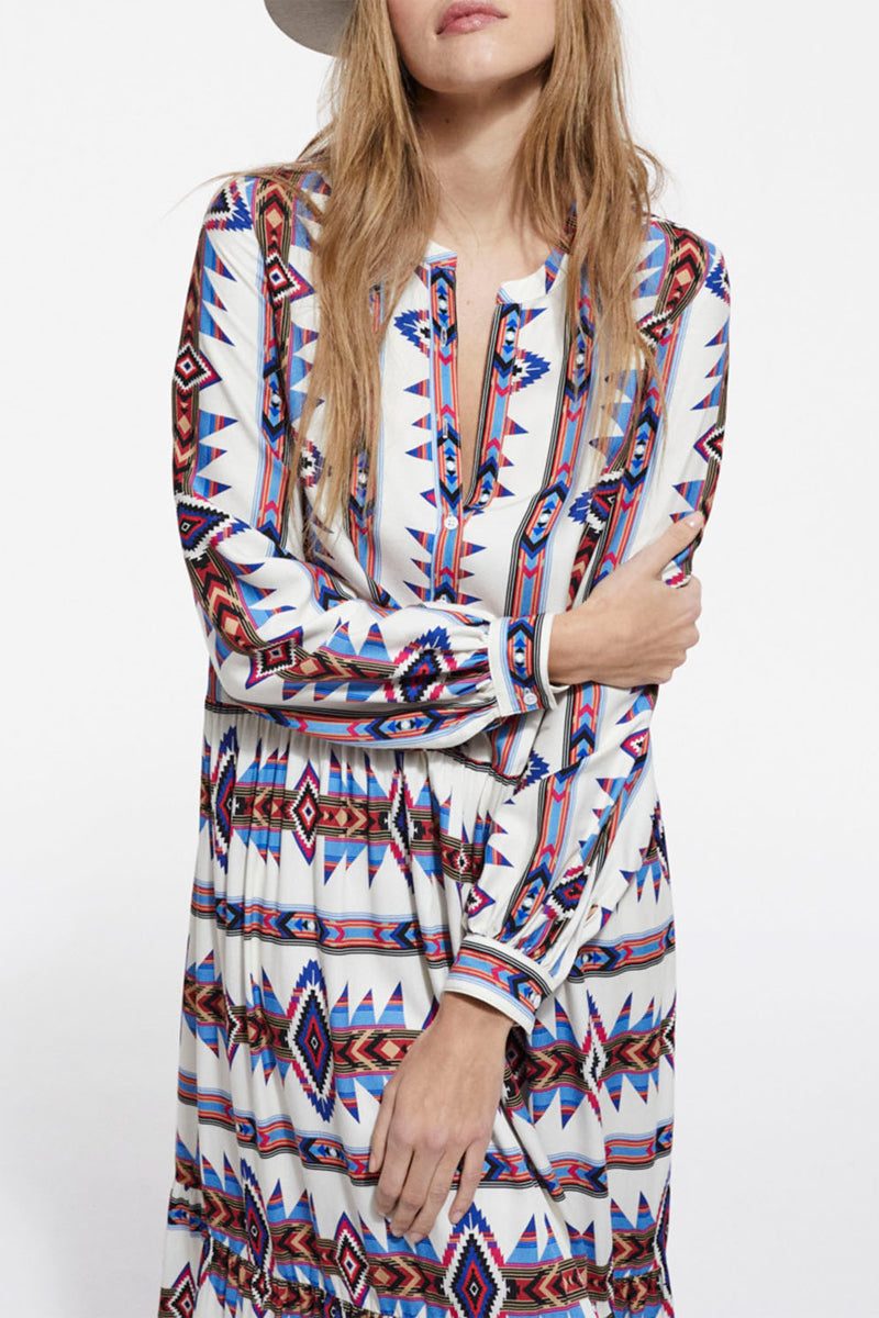 Long Printed Dress - Women