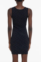 Sheath Dress - Black And Anthracite - Women