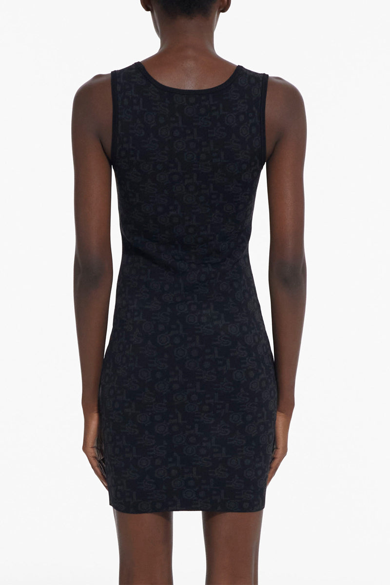Vestido tubo - Negro y antracita - Mujer