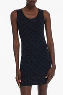 Vestido tubo - Negro y antracita - Mujer
