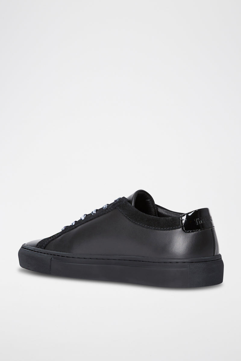 The Kooples - Zapatillas de Cuero con Panel de Vinilo - Mujer