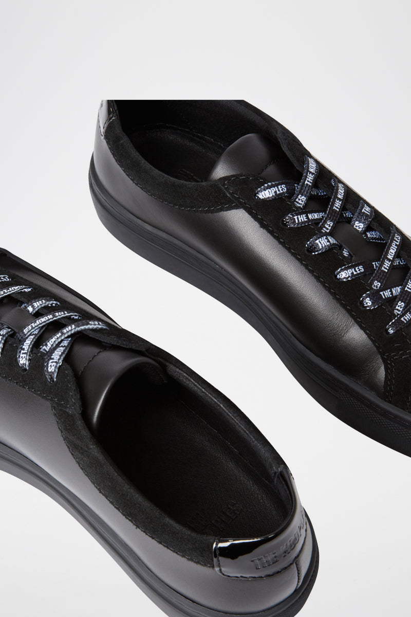 The Kooples - Zapatillas de Cuero con Panel de Vinilo - Mujer