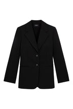 The Kooples - Veste Laine Noire À Épaulettes Boutonnée - Femme