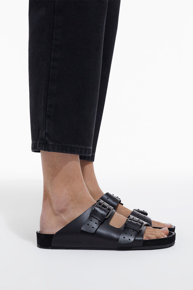 The Kooples - Calfskin Mules - Black - Women