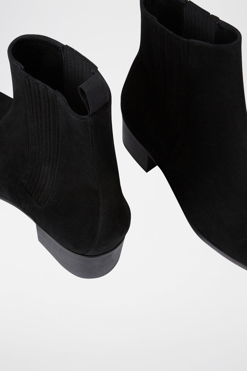 Boots En Nubuck - Noir - Homme