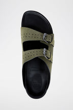 The Kooples - Sandales En Cuir Kaki - Homme