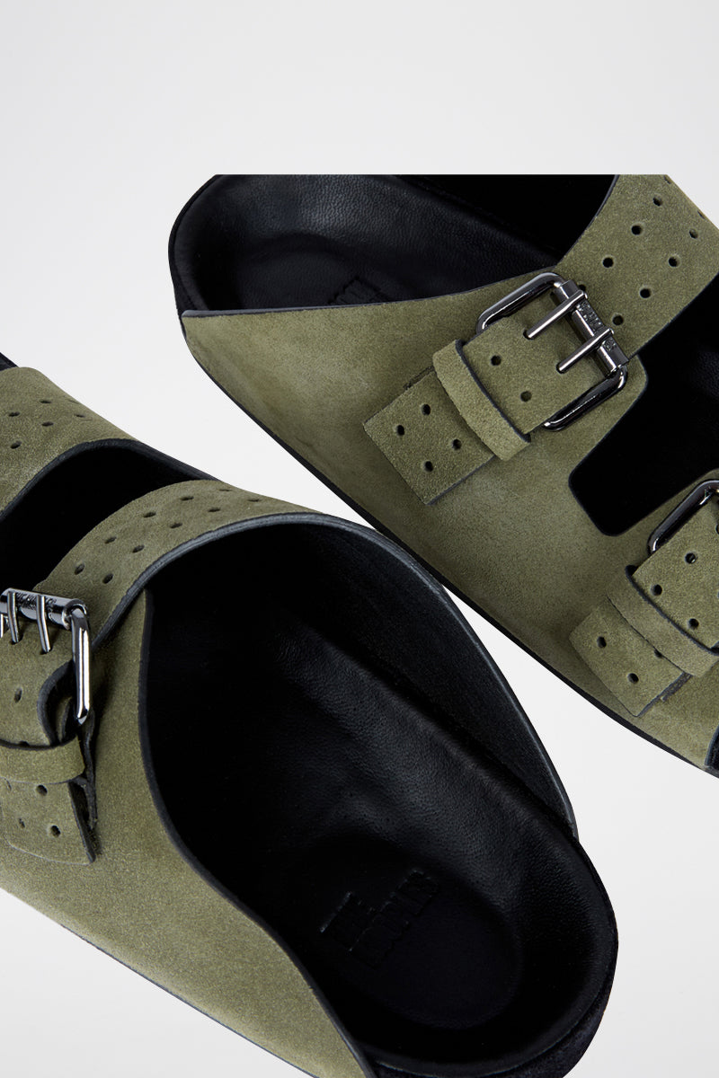 Sandales En Cuir Kaki - Homme