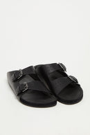 Sandales En Cuir De Veau - Noir - Homme