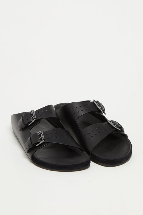 Sandalias de piel de becerro - Negro - Hombre