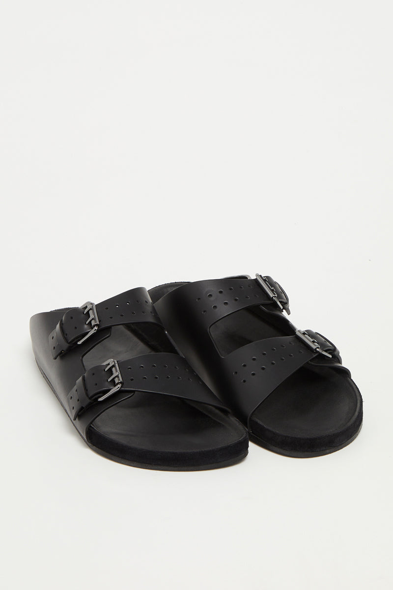 Sandales En Cuir De Veau - Noir - Homme