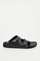 Sandales En Cuir De Veau - Noir - Homme