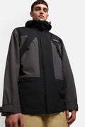 A-Dru Black and Grey Hooded Windbreaker - Men