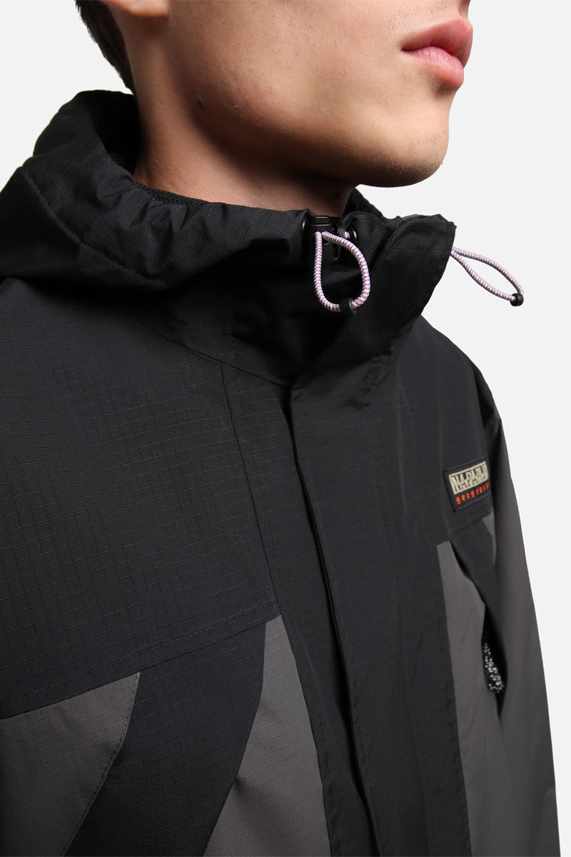 Coupe-Vent À Capuche A-Dru Noir Et Gris - Homme