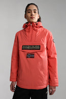 Cortavientos con capucha Rainforestwint Coral - Mujer