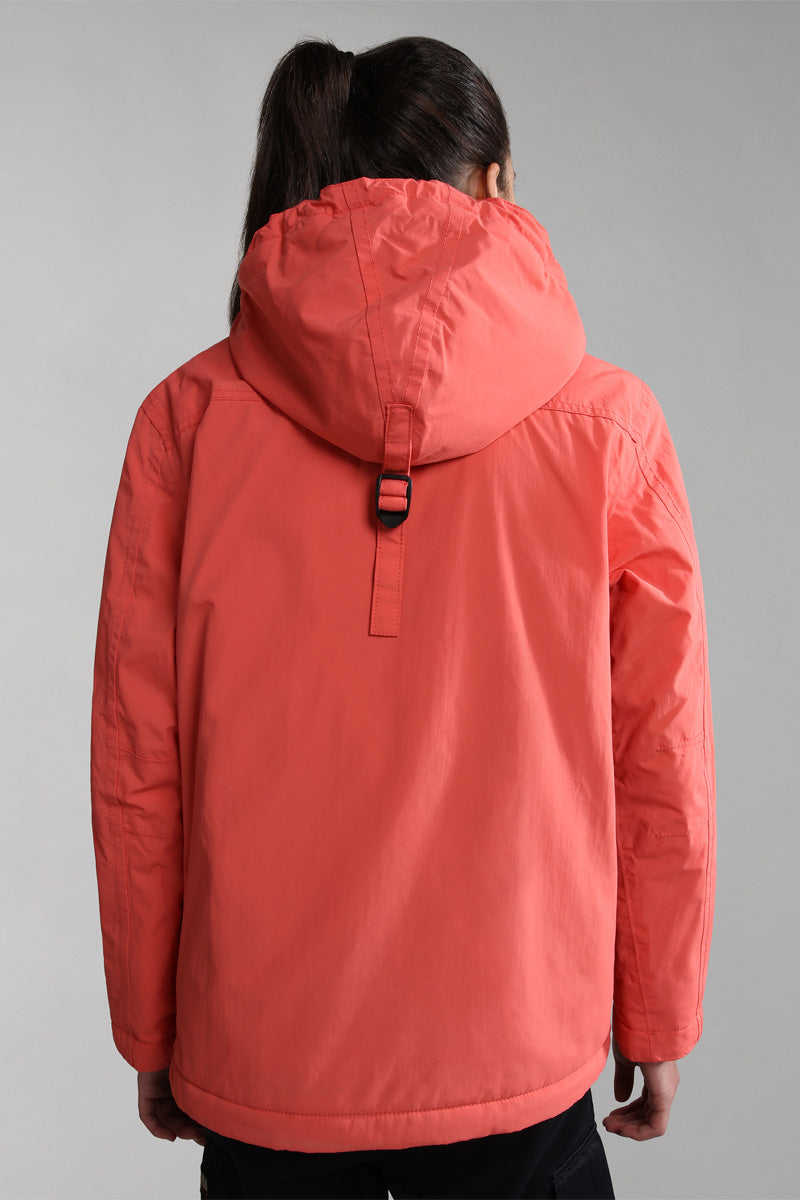 Cortavientos con capucha Rainforestwint Coral - Mujer