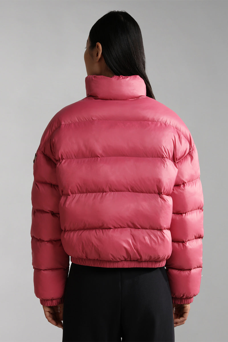 A-Boxcropped Pink Down Jacket - Women