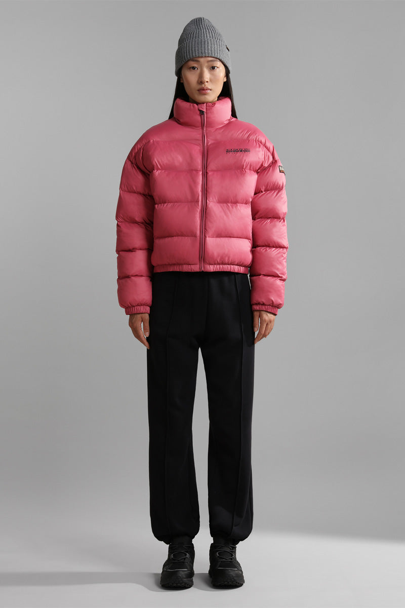 A-Boxcropped Pink Down Jacket - Women