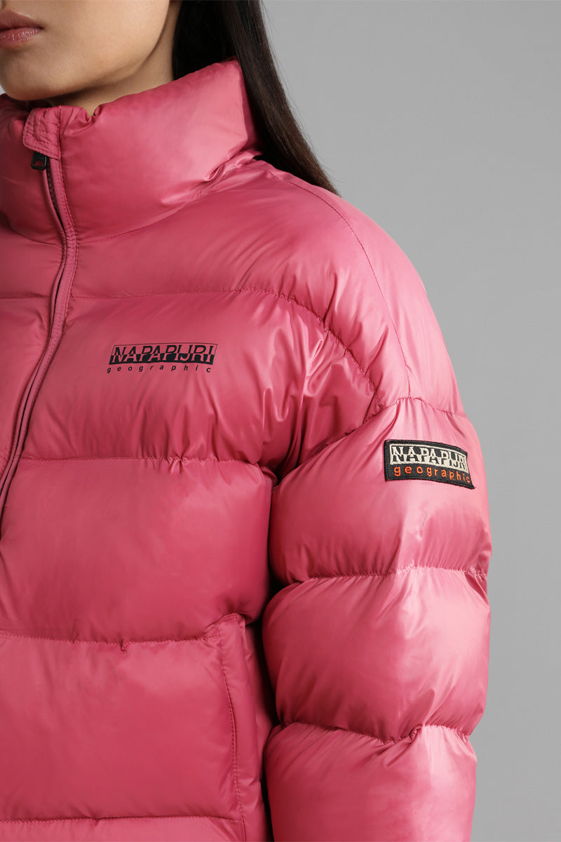 A-Boxcropped Pink Down Jacket - Women
