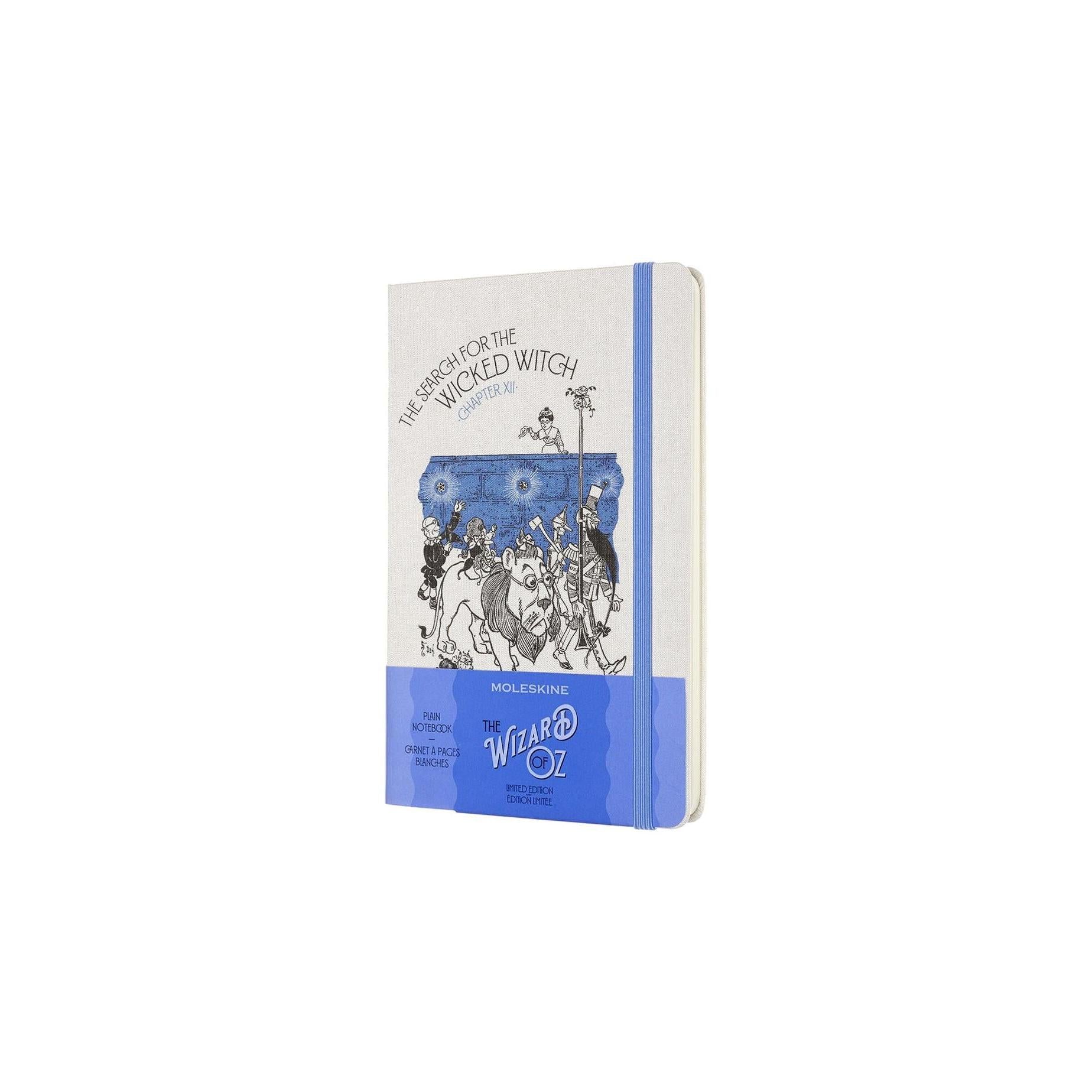 Cuaderno a rayas Mago de Oz - Grande - Edición limitada - Blanco y azul
