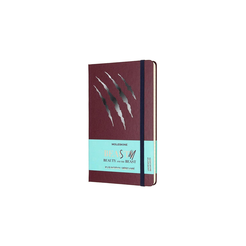 Cuaderno a rayas de La Bella y la Bestia - Grande - Edición limitada - Púrpura ciruela