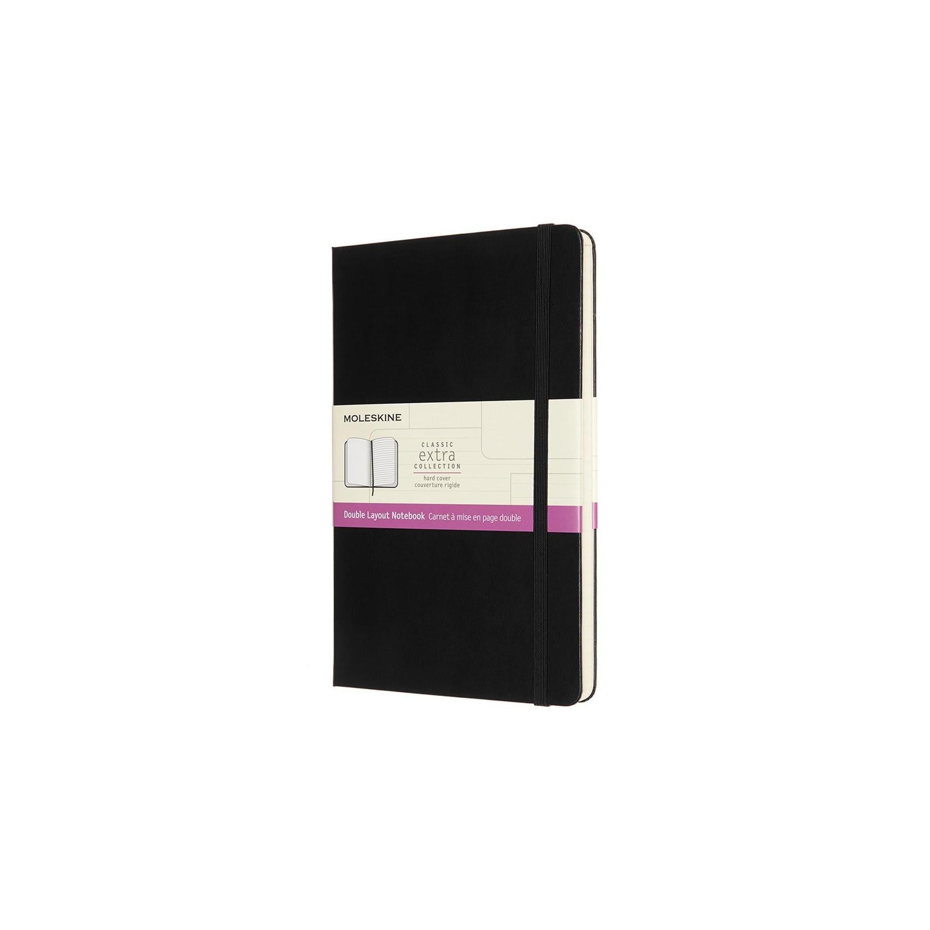 Carnet Classique Large 13X21 - Mixte (Lignées-Blanches) - Noir