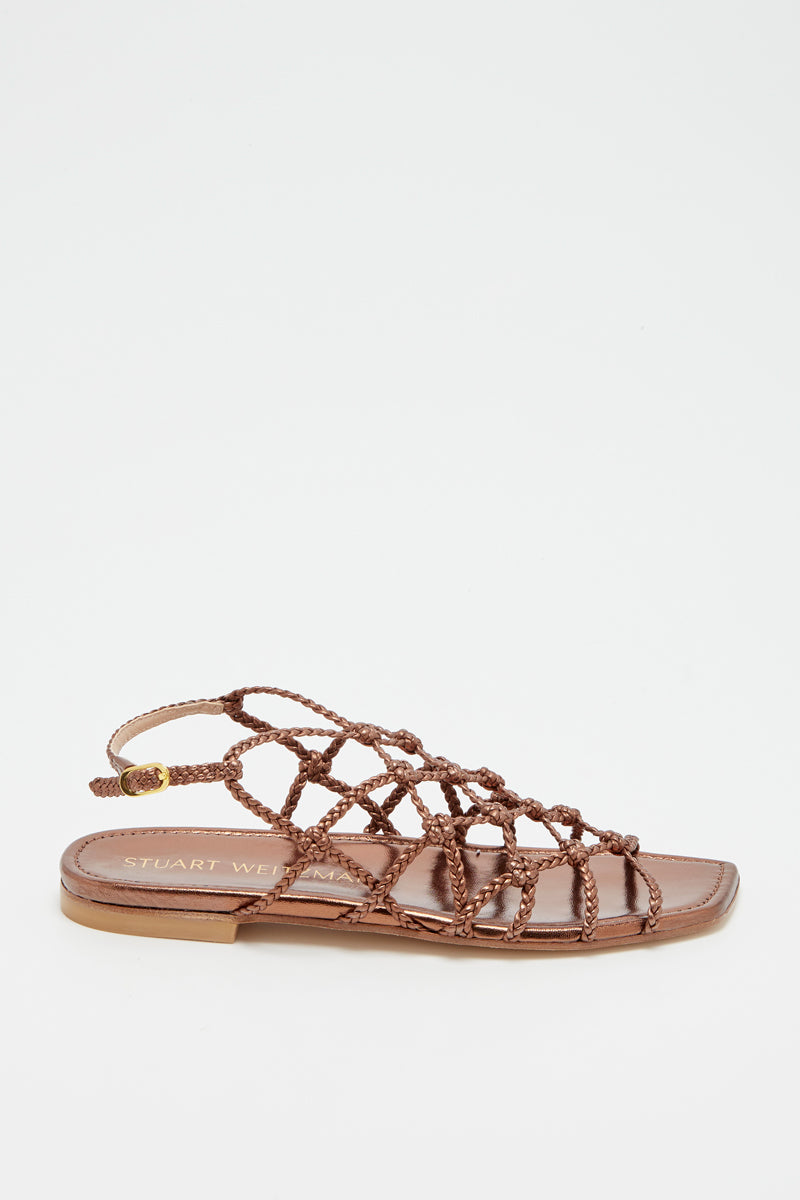 Sandales En Cuir Woven - Bronze