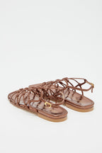 Sandales En Cuir Woven - Bronze