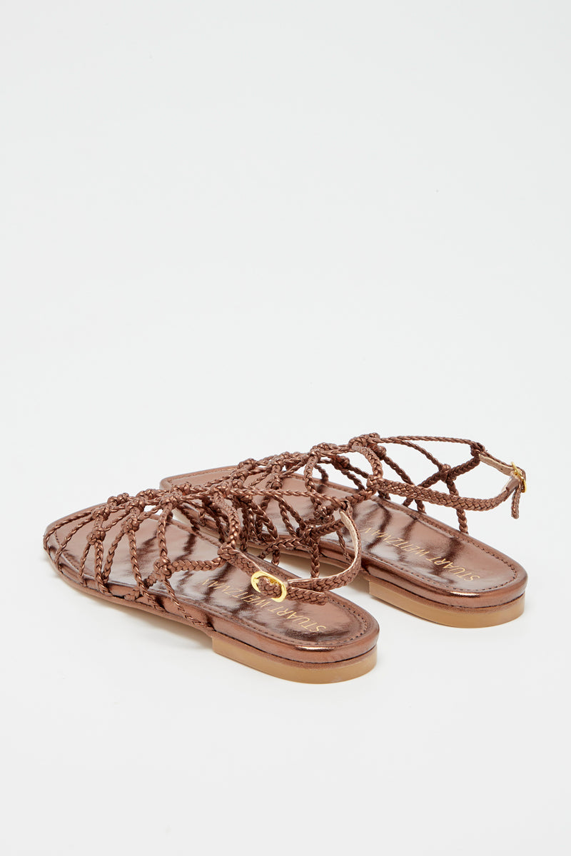 Sandales En Cuir Woven - Bronze