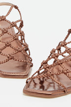 Sandales En Cuir Woven - Bronze
