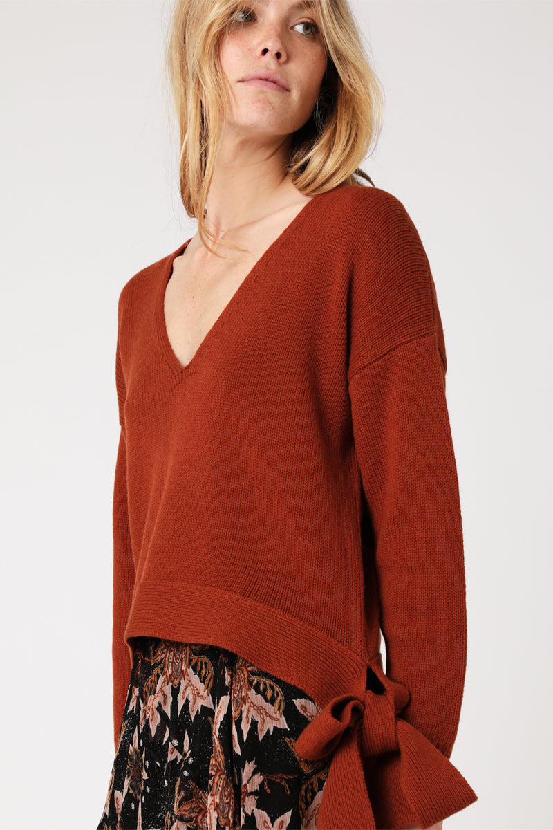 Terracotta Wool And Cashmere Sweater