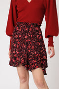 Berenice - Falda Patinadora - Negro y Rojo