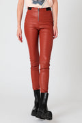 Berenice - Sheepskin Leather Legging - Red