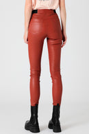 Legging En Cuir De Mouton - Rouge