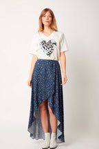 Berenice - Falda Larga Asimétrica Estampada - Calgari