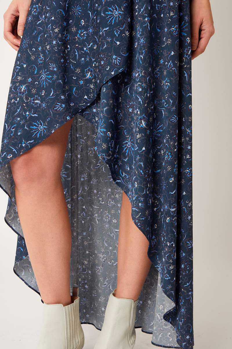 Berenice - Falda Larga Asimétrica Estampada - Calgari