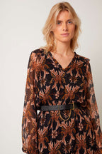 Berenice - Vestido Largo - Marrón y Negro