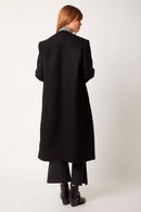 Black Virgin Wool Long Coat