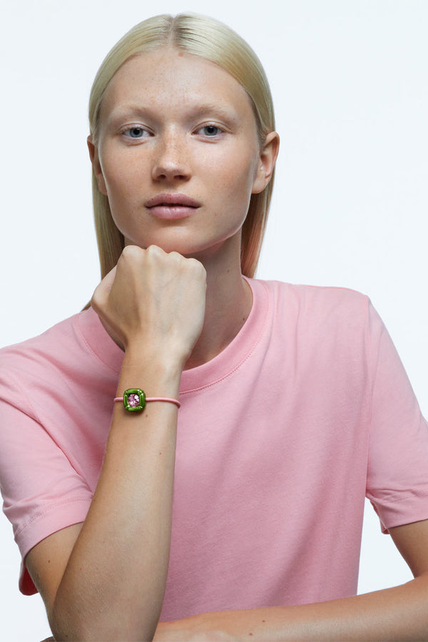 Swarovski - Bracelet Adorned with Swarovski Dulcis Crystals - Pink and Green