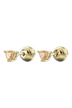 Swarovski - Pendientes de botón Stilla chapados en oro amarillo y circonita