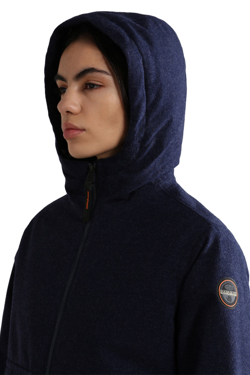 Veste À Capuche En Laine A-Sami Bleu Marine - Femme