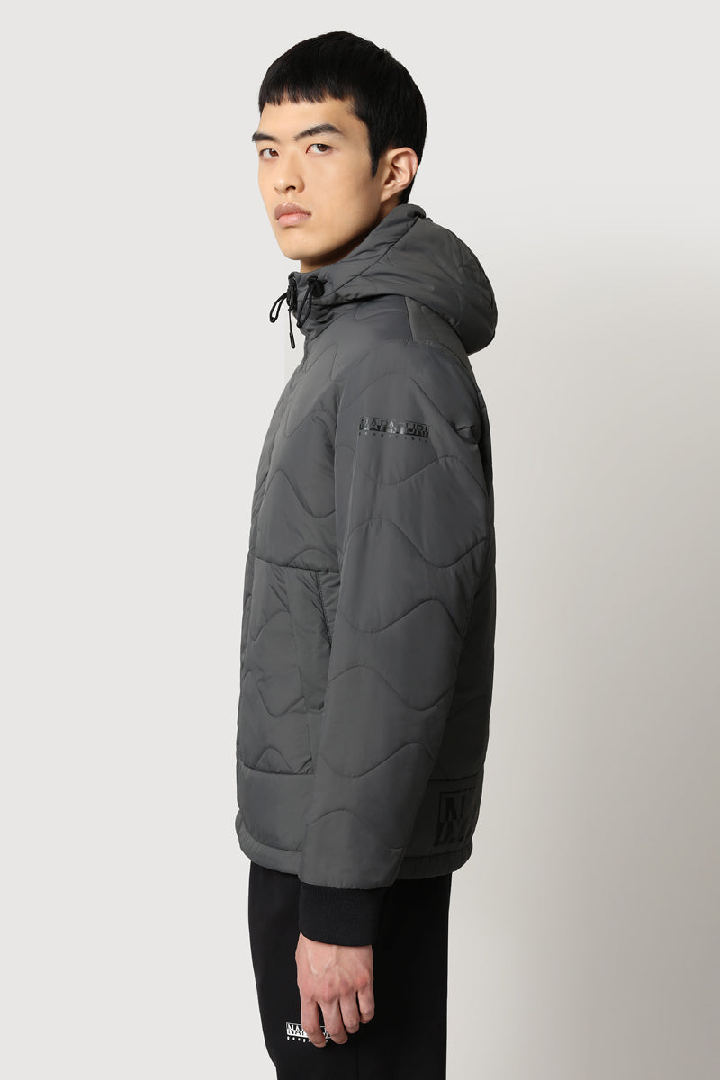 A-Circular Puffer 1 Hooded Jacket Dark Grey - Men